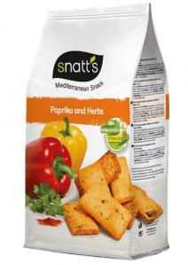 Snatt's Mediterranean bread snack Paprika & Herbs in Stabilo bag